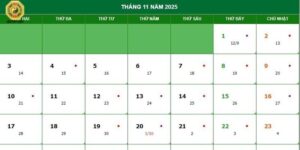 Lịch Âm Tháng 11